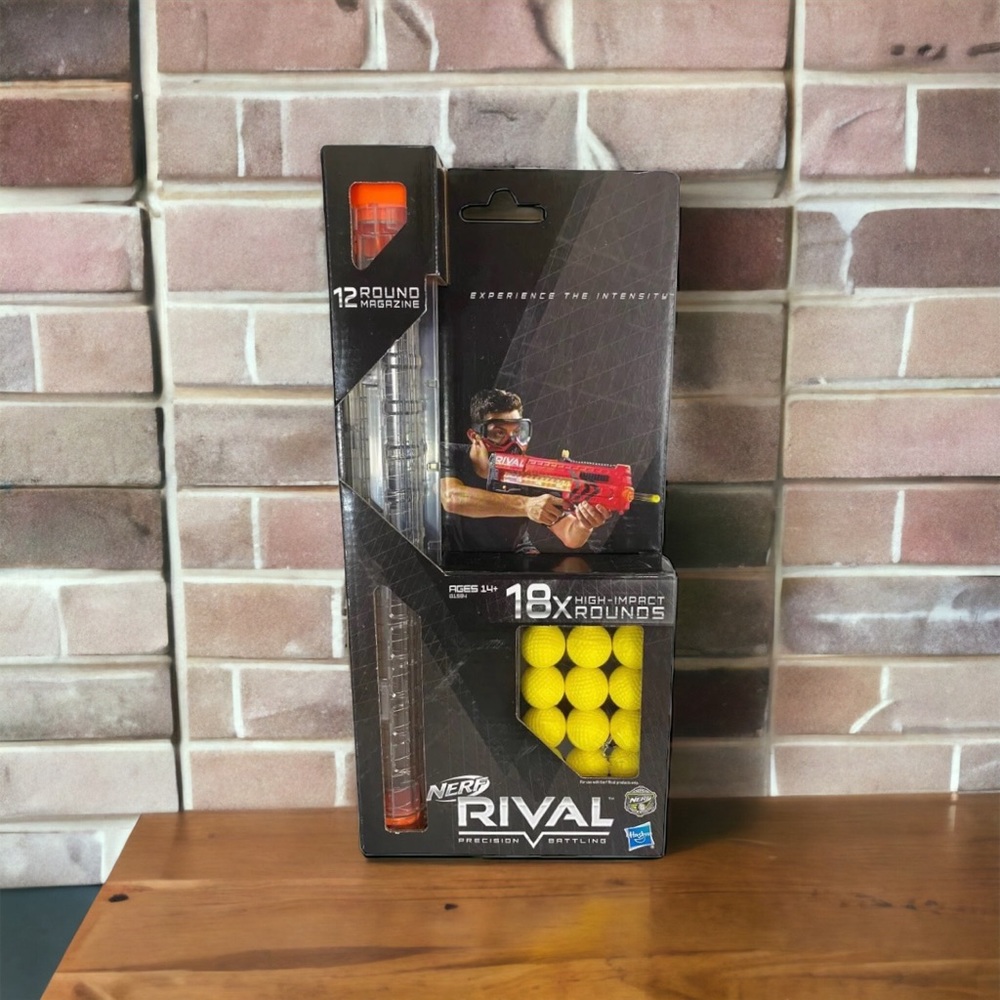 NEW NERF Rival 12 Round Magazine with 18 High Impact Rounds and 2 belt clips